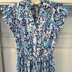Blue and Pink Ikat Dress (NWT)